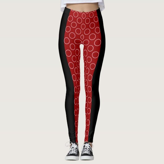 Patroon voor rode cirkels leggings (Voorkant)