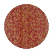 Patroon voor rode en gouden flora snijplank (Voorkant)