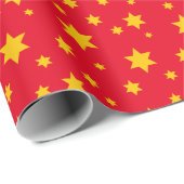 Patroon voor rode en gouden sterren cadeaupapier (Rol Hoek)