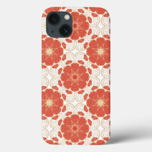 Patroon voor rode en goudflens iPhone 13 hoesje