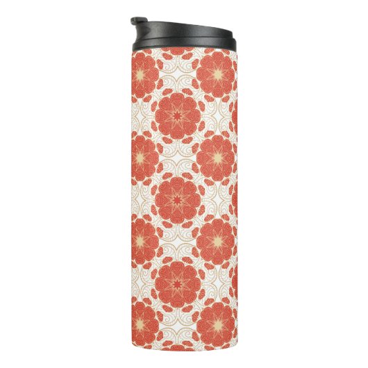 Patroon voor rode en goudflens thermosbeker (Geroteerd rechts)