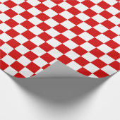 Patroon voor rode en witte cheques cadeaupapier (Hoek)