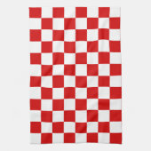 Patroon voor rode en witte cheques theedoek (Verticaal)