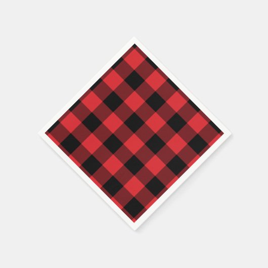 Patroon voor rode en zwarte buffels servetten (Hoek)