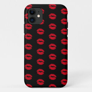 Patroon voor rode kissons iPhone 11 hoesje