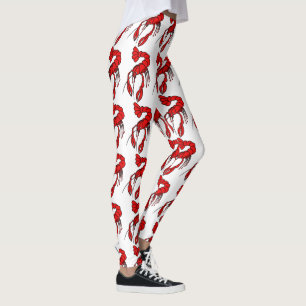 Patroon voor rode rivierkreeften leggings