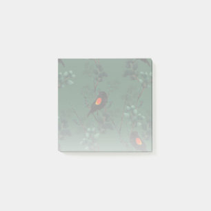 Patroon voor rode zwarte vogels post-it® notes