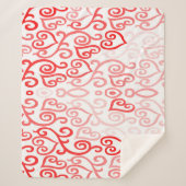 Patroon voor rood en roze hart sherpa deken (Voorkant)