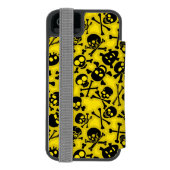 Patroon voor schedel en dwarsbeenderen incipio iPhone portemonnee hoesje (Agenda Achterkant)