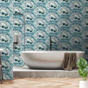  patroon voor schepen en dolfijnen behang