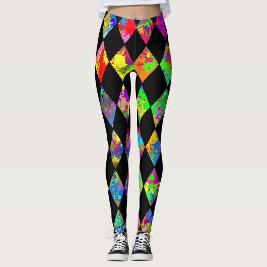 Patroon voor schilderspier Diamond Leggings (Voorkant)