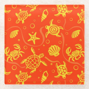 Patroon voor schildpadden glazen onderzetter