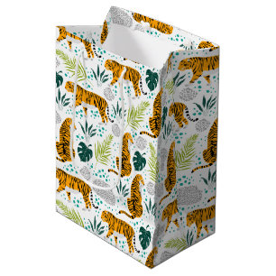 Patroon voor sigaren en tropische bladeren medium cadeauzakje