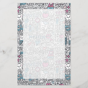 Patroon voor tandheelkundige Cartoon Briefpapier