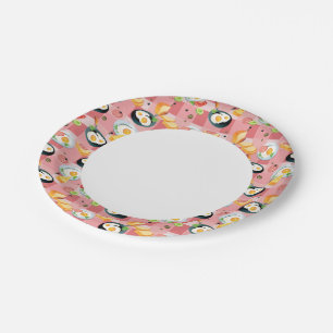 Patroon voor tomaten en gedroogde eieren papieren bordje