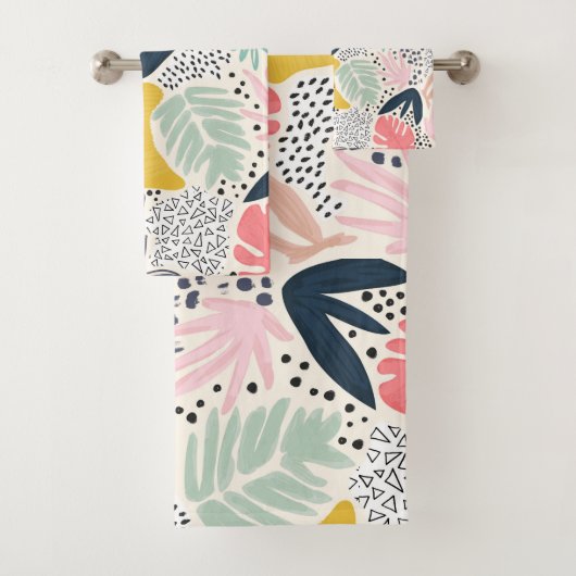 Patroon voor tropisch collage bad handdoek (Insitu)