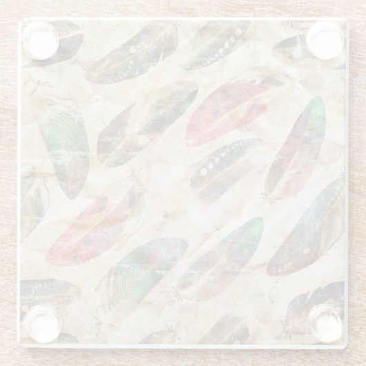 Patroon voor vervormde boho-veren glazen onderzetter (Achterkant)