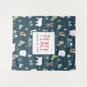 Patroon voor vredesliefde en vreugdevolle kerstdie wandkleed (Voorkant (horizontaal))