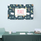 Patroon voor vredesliefde en vrolijk kerstfeest spandoek (Beurs)