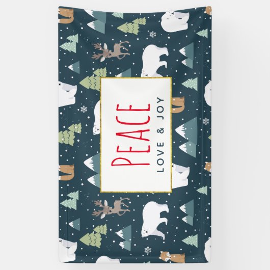 Patroon voor vredesliefde en vrolijk kerstfeest spandoek (Verticaal)