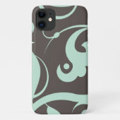 Patroon voor wervelingen, groen, grijs Case-Mate iPhone case (Achterkant)