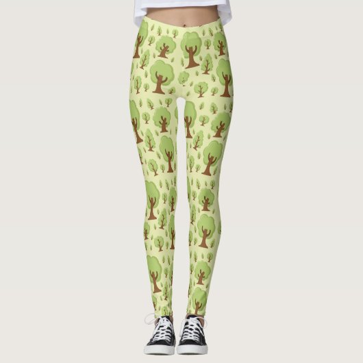 Patroon voor witte bomen leggings (Voorkant)