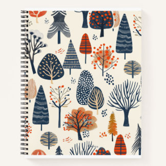 Patroon voor witte bomen notitieboek