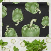 Patroon voor zwart-groene Dell Pepper Theedoek (Gevouwen)