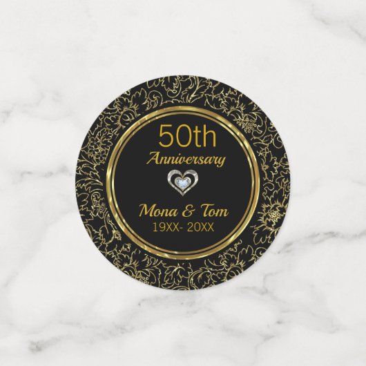 Patroon voor zwart-wit en goudscherm confetti (Kleine voorkant)