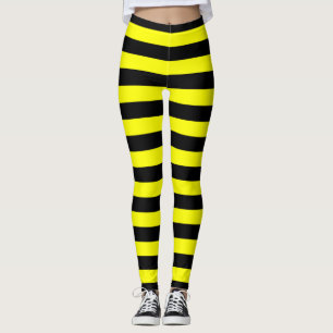 Patroon voor zwarte en gele strepen leggings