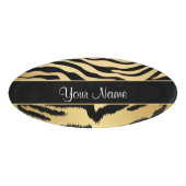 Patroon voor zwarte en gouden metalen tijgerstrips naambadge (Voorkant)