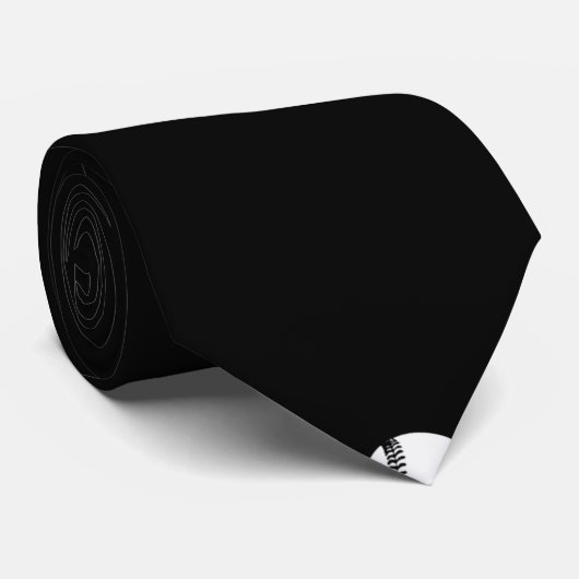 Patroon voor zwarte en witte Baseball Motif Stropdas (Opgerold)