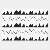 Patroon voor zwarte en witte Chevron Stripes Inpakpapier Vel (Voorkant 3)