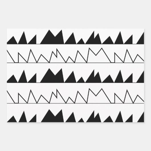 Patroon voor zwarte en witte Chevron Stripes Inpakpapier Vel (Voorkant 2)