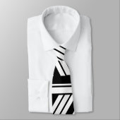 Patroon voor zwarte en witte Chevron Stripes Stropdas (Gebonden)