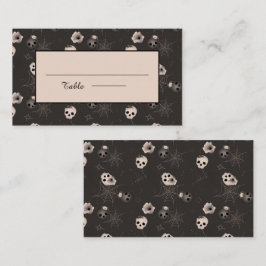 Patroon voor zwarte en witte gekleurde halloween S Plaatskaartje