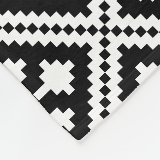 Patroon voor zwarte en witte kerstsnowflakes fleece deken (Hoek)