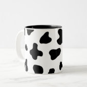 Patroon voor zwarte en witte Koe Tweekleurige Koffiemok (Voorkant links)