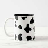 Patroon voor zwarte en witte Koe Tweekleurige Koffiemok (Links)