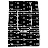 Patroon voor zwarte en witte pijlen medium cadeauzakje (Achterkant)