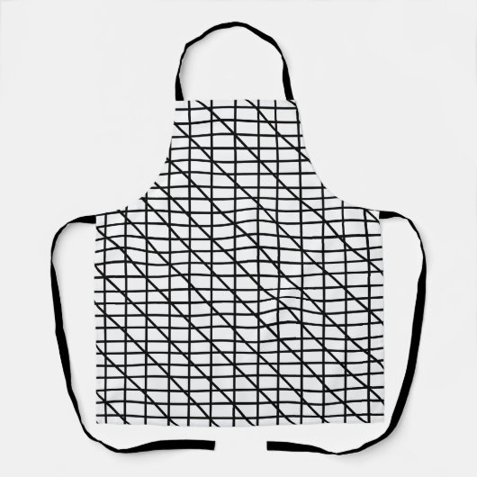 Patroon voor zwarte en witte strepen schort (Voorkant)