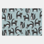 Patroon voor zwarte en witte tuxedo Kitty Cats Inpakpapier Vel (Voorkant)