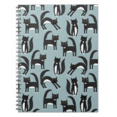 Patroon voor zwarte en witte tuxedo Kitty Cats Notitieboek (Voorkant)