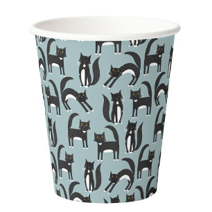 Patroon voor zwarte en witte tuxedo Kitty Cats Papieren Bekers