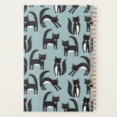 Patroon voor zwarte en witte tuxedo Kitty Cats Planner (Achterkant)