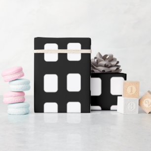 Patroon voor zwarte en witte vierkantjes cadeaupapier