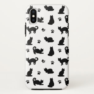 Patroon voor zwarte katten en schilderafdrukken iPhone x hoesje