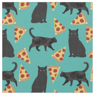 Patroon voor zwarte kattepizza stof