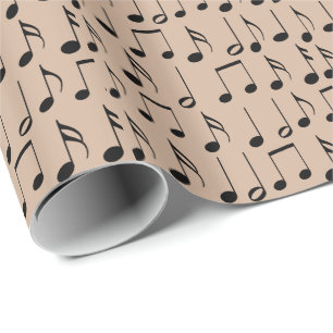 Patroon voor zwarte Muzieknoten Cadeaupapier