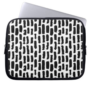 Patroon voor zwarte penseelstreken laptop sleeve